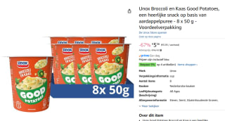 8 stuks Unox Good potatoes broccoli en kaas voor €5,56 bij Amazon