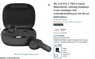 JBL Live Pro 2 TWS voor €77 bij Amazon