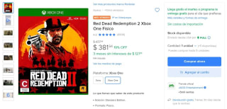 Red Dead Redemption 2 Edición Estándar Xbox por $382 | Mercado Libre