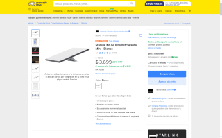Starlink Kit Internet Satelital Mini por $3,699 | Oferta Mercado Libre