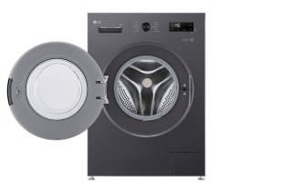 LG 9kg Inverter Direct Drive 1400rpm Steam Washing Machine, Grey or Black + 5 Year