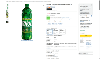 Pinol Limpiador Multiusos 1L por $23 | Oferta Amazon