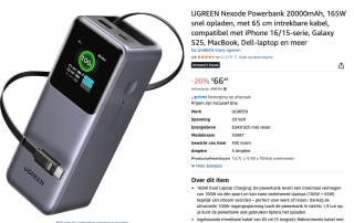 UGREEN 165 W Power Bank voor €66,49 bij Amazon
