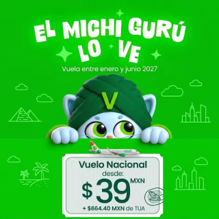 Vuelos nacionales desde $39 + TUA en Viva Aerobus