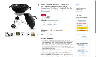 HIKEO Asador de Carbón 22" por $1,998 | Flash Amazon