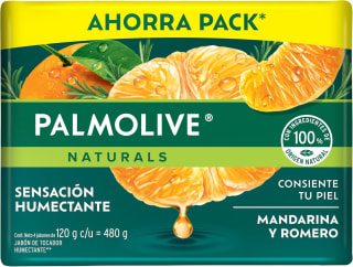 Palmolive Naturals jabón de baño Mandarina y Romero 4x120g por $39 en Amazon
