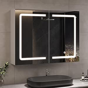 Armoire de salle de bain avec miroir et éclairage DICTAC à 76,49€