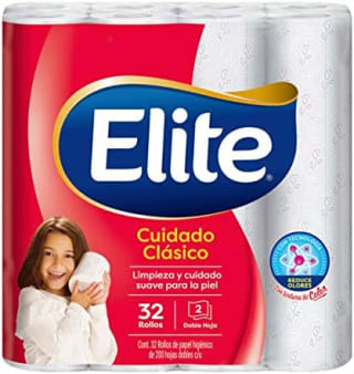 Elite Cuidado Clásico Papel Higiénico Doble Hoja 32 Rollos por $122 en Amazon