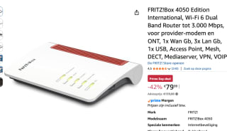 AVM FRITZ!Box 4050 Edition International Router voor €79,99 bij Amazon