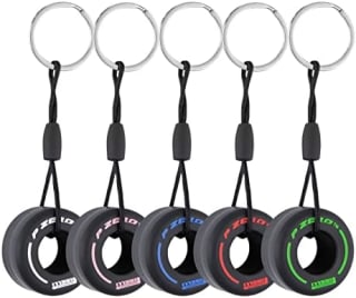 Llavero de llanta de carreras F1 (5 piezas) por $109.98 en Amazon