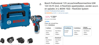 Bosch Professional GSR 12V-35 FC Professional (SOLO) voor €139,99 bij Amazon