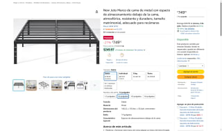 Base de Cama Metal Matrimonial por $750 | Oferta Amazon
