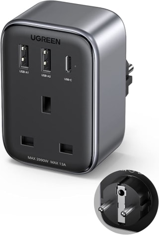 UGREEN 30W UK to EU Plug Adapter with USB-C GaN for £12.80