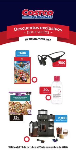 Cuponera Costco: 19 oct–15 nov 2026, pantallas hasta $8,000 de descuento