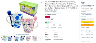 Set de Tazas 410ml Stich & Angel por $189 | Descuento Amazon