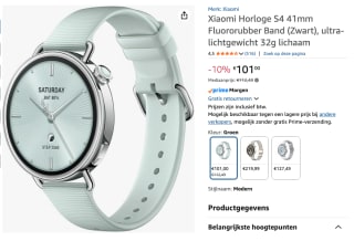 Xiaomi Watch S4 41 mm voor €101 bij Amazon
