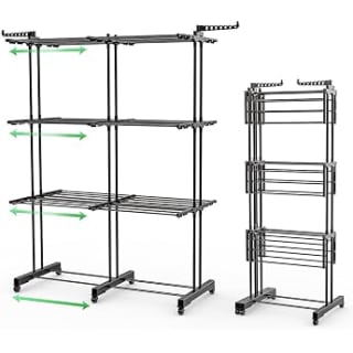 SONGMICS Étendoir à linge 3 niveaux (63,5×128×148 cm) pour 21,74€ chez Amazon
