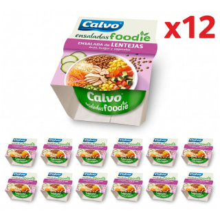 Calvo Ensalada Foodie de Lentejas con Atún y Bulgur 12 x 190 g por 16.99€