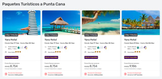 Paquete Vuelo + Hotel a Punta Cana (6 días / 5 noches) por $7,770 en Despegar