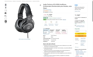 Audífonos Audio-Technica ATH-M30X por $1,159 | Oferta Amazon