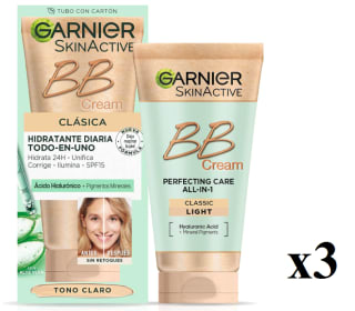 3 x Garnier BB Cream Clásica Perfeccionador Prodigioso SPF15, Claro, 50ml por 17.88€