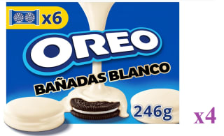 4 x OREO Galletas rellenas de crema de vainilla y cubiertas de chocolate blanco 7.17€