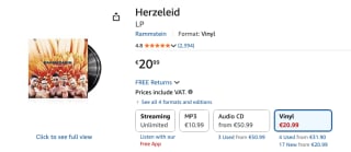 Rammstein - Herzeleid (2 LP) (Limited Edition) voor €20,99 bij Amazon