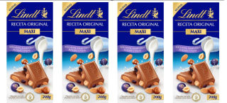 4 x Lindt Tableta de chocolate con leche con avellanas, almendras y pasas 200g 11.96€