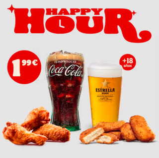 Menú Happy Hour Burger King desde 1,99€