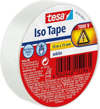 Tesa elektrische isolatietape wit 10 m x 15 mm voor €1,99 bij Amazon