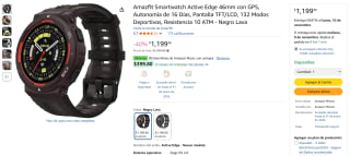 Amazfit Smartwatch 46mm GPS 16D en $1,199 | Oferta Amazon