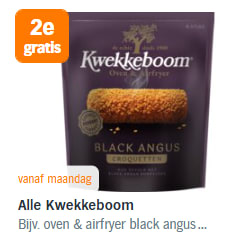 1+1 Gratis op Alle Kwekkeboom snacks bij de AH