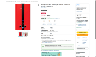 Mirage MBF06ZC Boiler 6L/min por $1,539 | Oferta Amazon