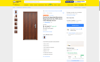 Puerta de Seguridad Barcelona Nogal en $4,840 | Oferta Mercado Libre