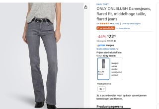 Only Blush Mid Flared Jeans voor €22,43 bij Amazon