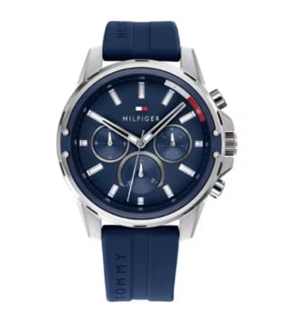 Reloj de hombre Tommy Hilfiger 1791791 multifunción de silicona azul por 82€