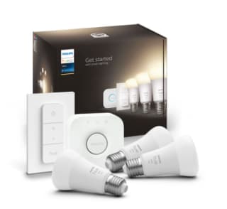 Kit de démarrage Philips Hue White : 3 ampoules E27 + pont + télécommande à 39,99€