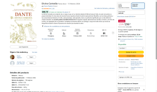 Dante Alighieri Divina Comedia por $296 | Descuento Amazon