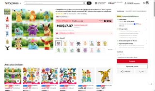 Peluche Pokémon 20cm por $80 | AliExpress