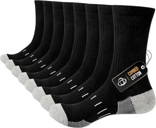 Niorasen Men’s Combed Cotton Work Socks (4 Pairs) – Reinforced Toes & Heel