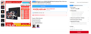 Lenovo Legion Y700 256GB por $5,078 | AliExpress
