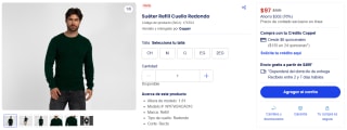 Suéter Refill Cuello Redondo por $97 en Coppel