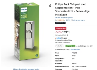 Philips Rock buitenstopcontact voor €29,95 bij Amazon