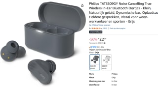 PHILIPS TAT3509GY/00 Draadloze oordopjes voor €22 bij Amazon
