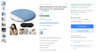 Altavoz Bluetooth tipo almohada para dormir por $59 en Mercado Libre