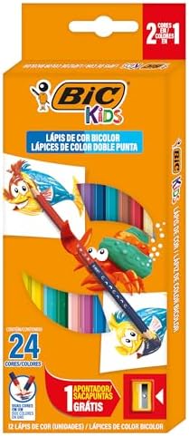 BIC Lápices de Colores Evolution Bicolor (24 colores, 12 piezas) por $39 en Amazon