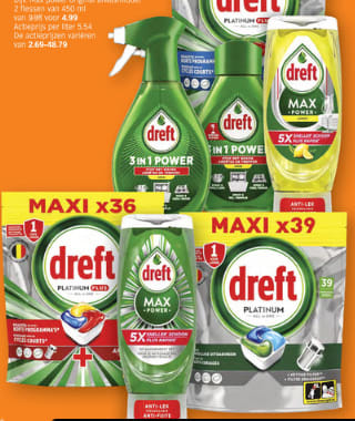 1+1 gratis op Dreft handafwas- en vaatwasproducten bij Albert Heijn