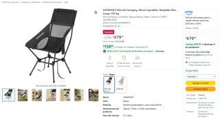 SONGMICS Silla de Camping SANDY por $384 en Amazon