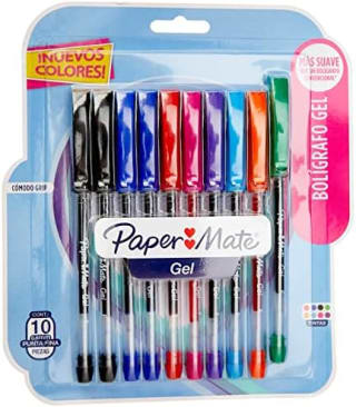 Paper Mate 21215 bolígrafos de gel 10 piezas por $60 en Amazon