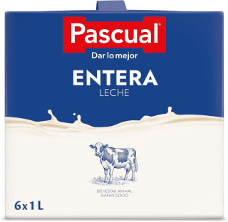 4 pack Leche Pascual Leche Entera (pack 6 x 1L) total 24 litros por 21,10€ en Amazon